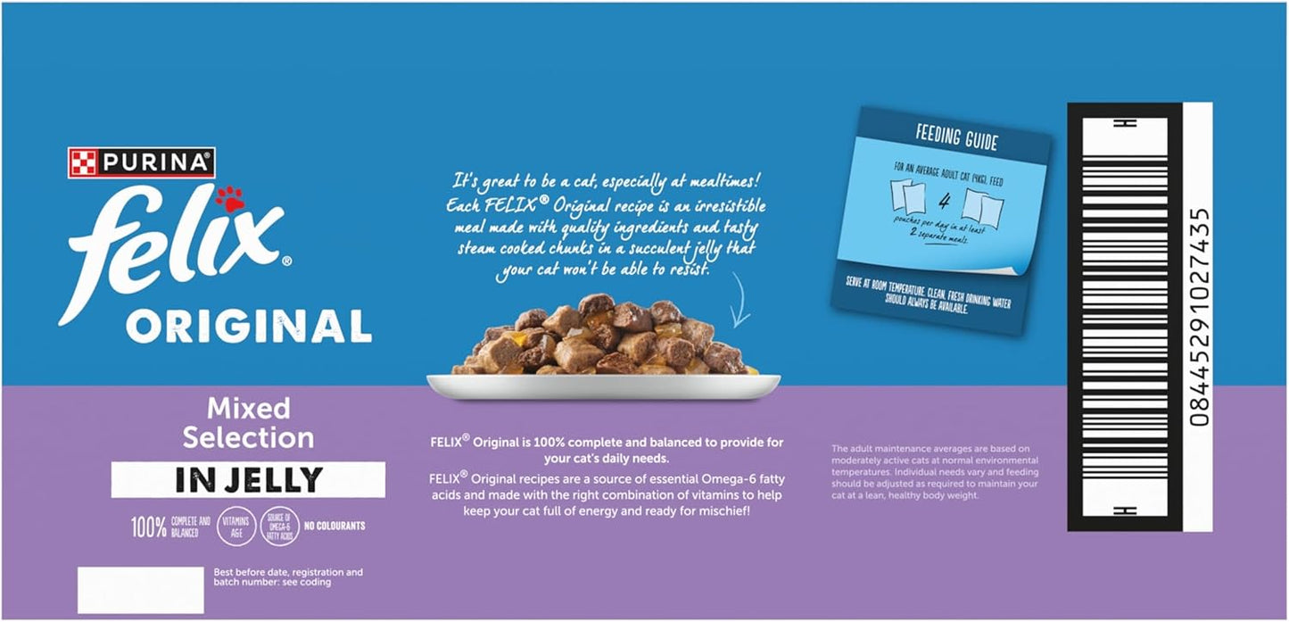 FELIX Original Mixed Selection in Jelly Wet Cat Food 40x85g