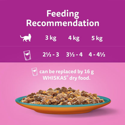 Whiskas 1+ Surf & Turf in Jelly 144 x 85g Pouches – Adult Wet Cat Food Megapack with Meat & Fish Variety, Nutritionally Balanced Meals with Essential Vitamins & Minerals for Cats Aged 1+