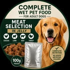 Wet Dog Food Pouches Meat Selection in Jelly Adult Dogs Chicken Lamb Beef Turkey
